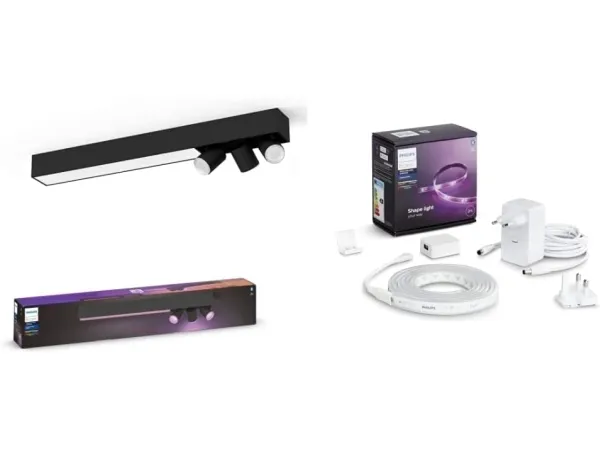 Philips Hue White and Color Ambiance Centris - Loftsspotlys - LED-lyspære/LED - total: 53.1 W - 16 millioner farver/varm hvid til køligt dagslys - 2000-6500 K - sort