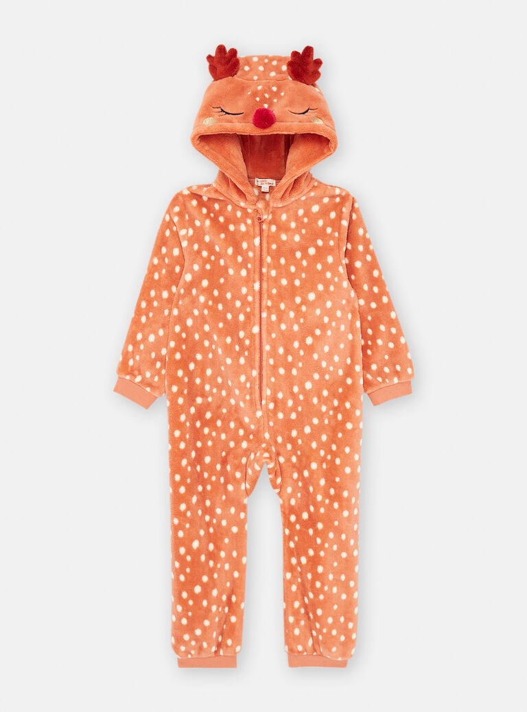 Surpyjama orange à imprimé à pois