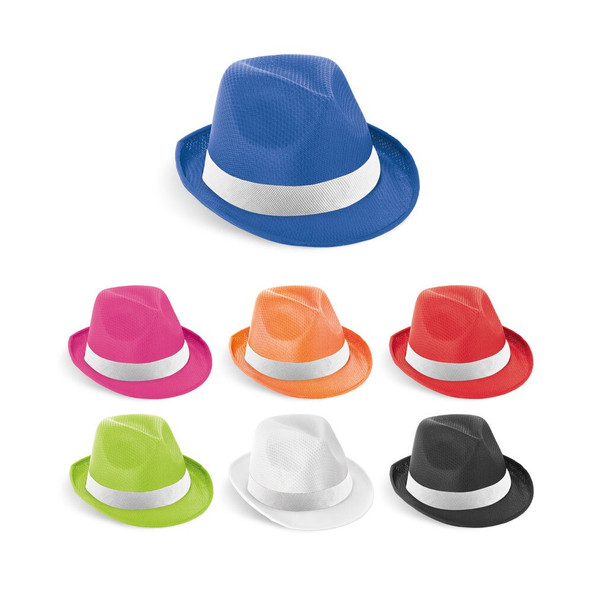 hi!dea 99086 - Chapeau en PP avec ruban en polyester blanc