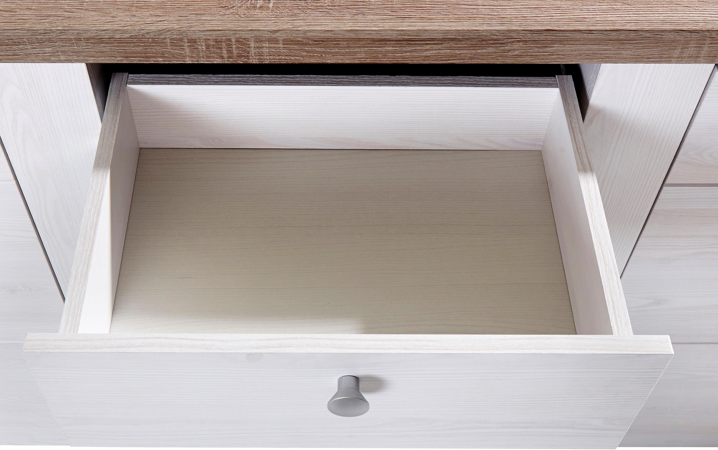 Home affaire Sideboard »Larona, zeitlose Kommode mit 2 Türen, 3 Schubkästen, Türkommode,« Höhe 84 cm, viel Stauraum, Anrichte mit dekorativer Rahmenoptik