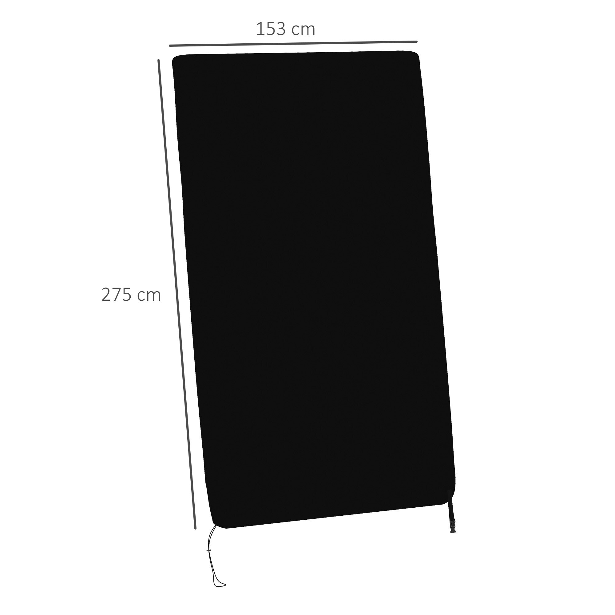 SPORTNOW Tischtennisplatte Abdeckung mit Reißverschluss schwarz 275L x 153B x 5H cm