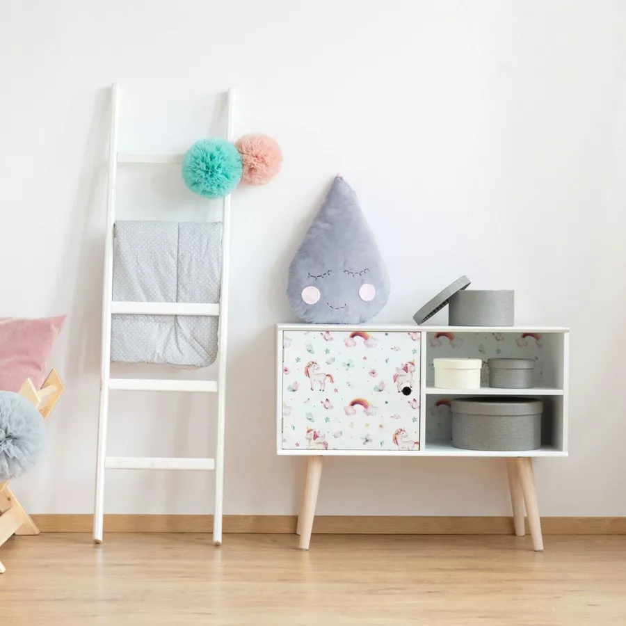 Nikima Klebefolie KF-12 selbstklebende Folie – Einhorn Klebefolie bunt