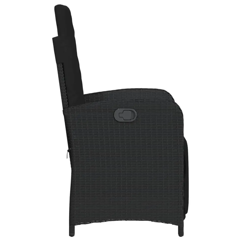 vidaXL - Verstelbare tuinstoelen - Kussens - Zwart - Poly rattan - 2 stuks