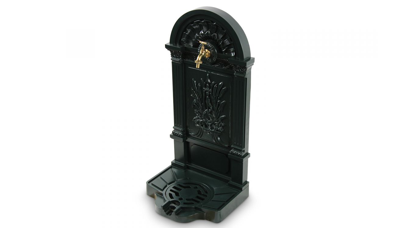 Fontaine de jardin aluminium vert 39x33x73cm