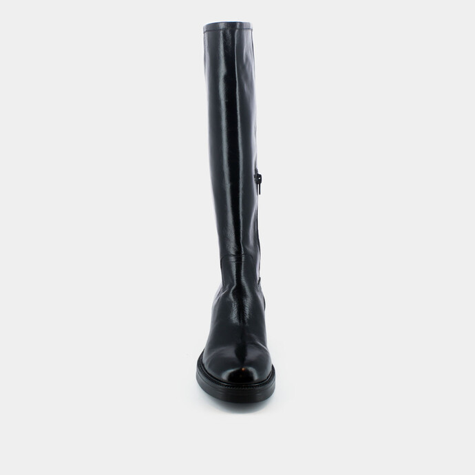 Bottes plates  en cuir noir