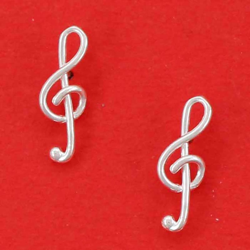 Boucles d'oreilles musique clefs de sol - Argent massif 925/1000