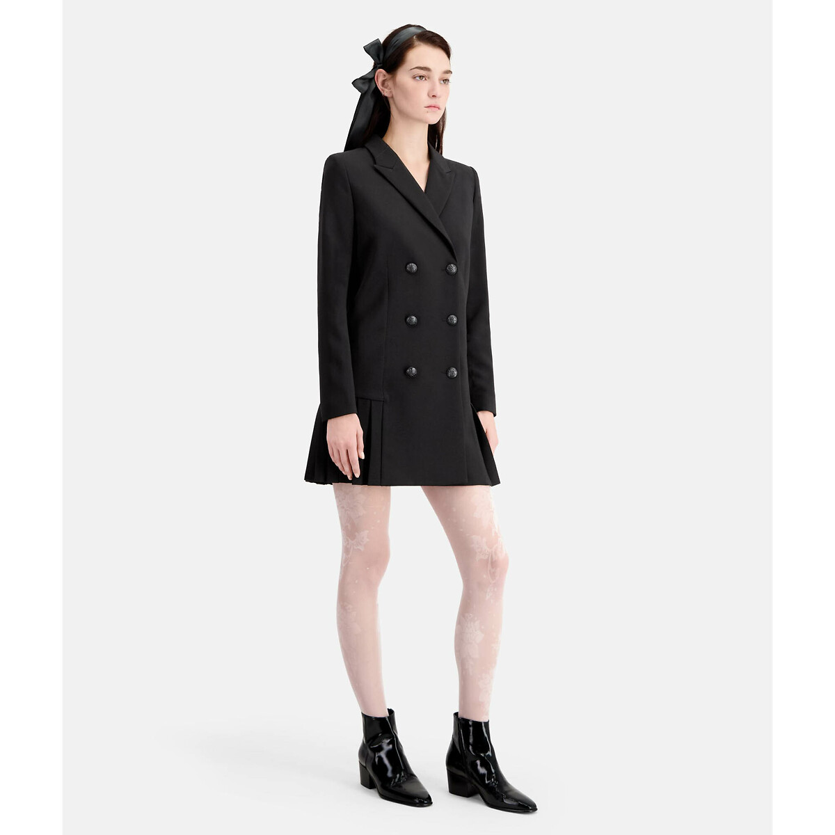 THE KOOPLES<br>Vestido curto com fechamento por botões estilo blazer, gola lapela