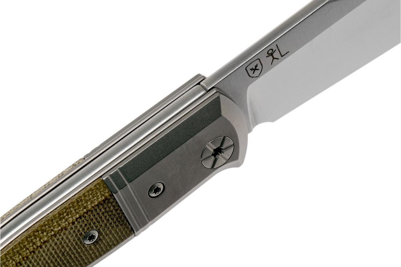 LionSteel Gitano Green Canvas Micarta GT01 CVG zakmes, Gudy van Poppel design