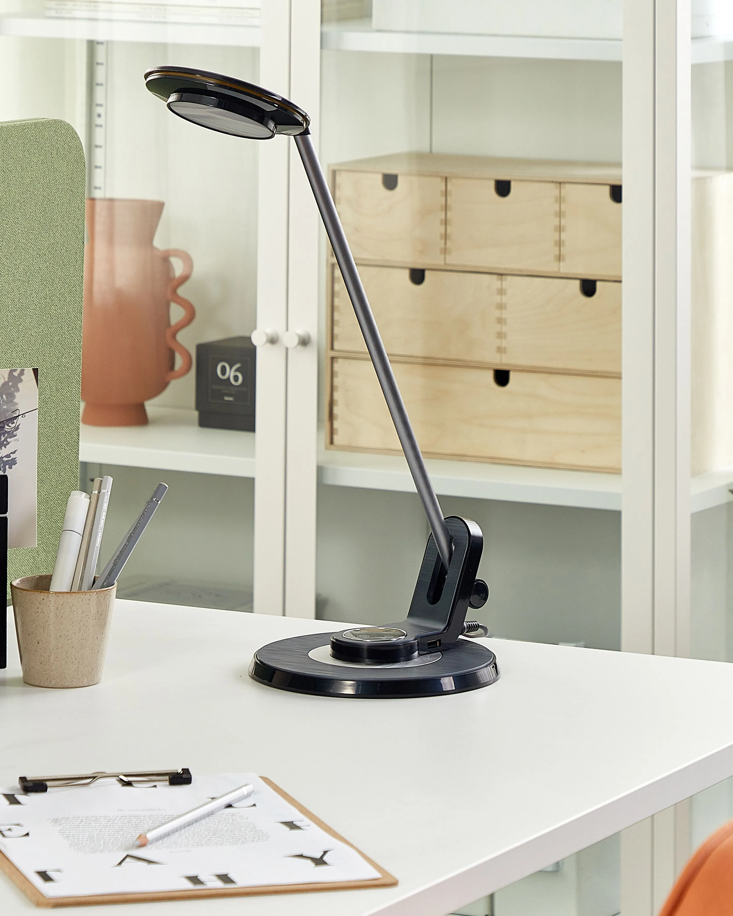 LED bureaulamp CORVUS met dimmer Metaal Zwart