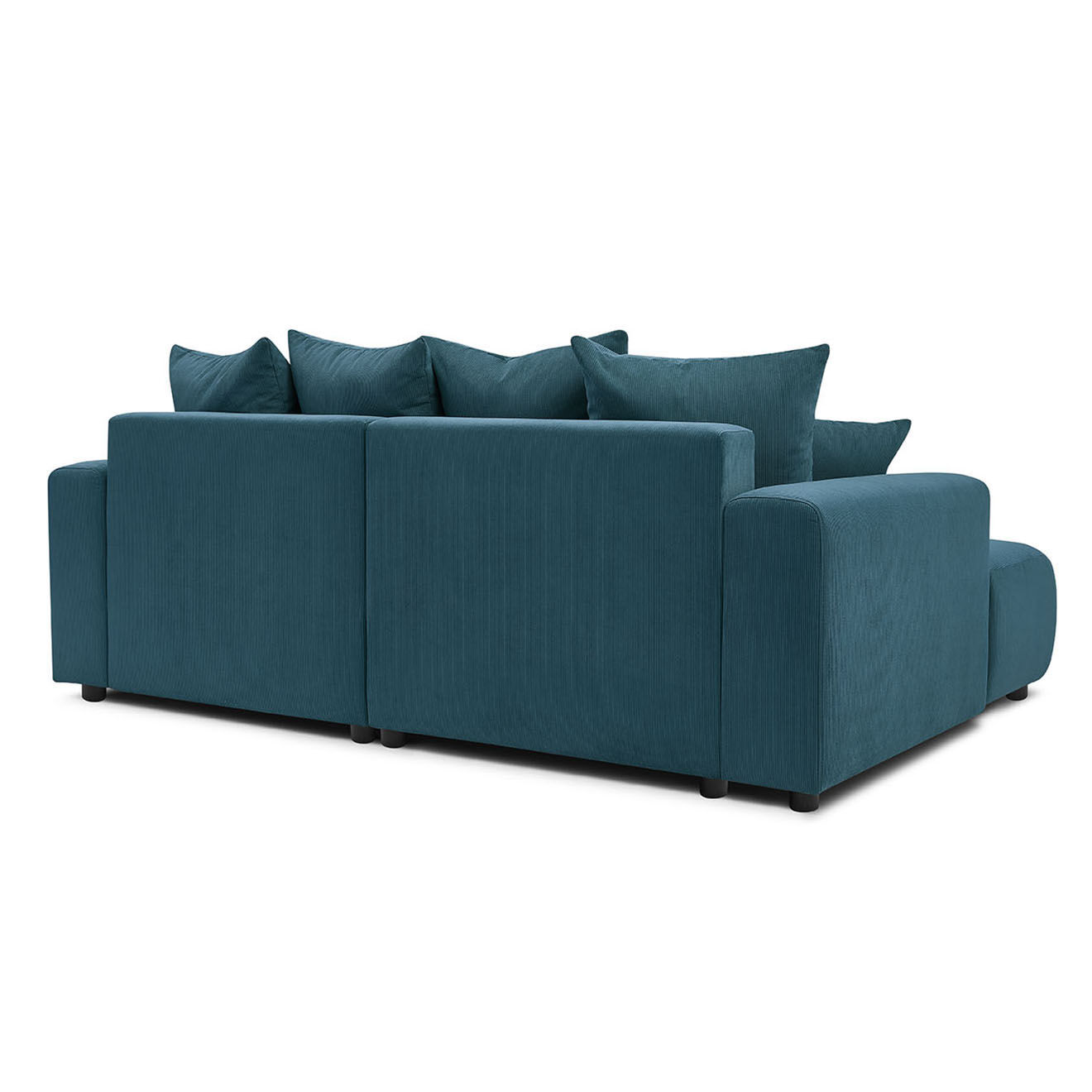Bobochic Canapé d'angle fixe gauche Enjoy bleu foncé - 237x147x95 cm