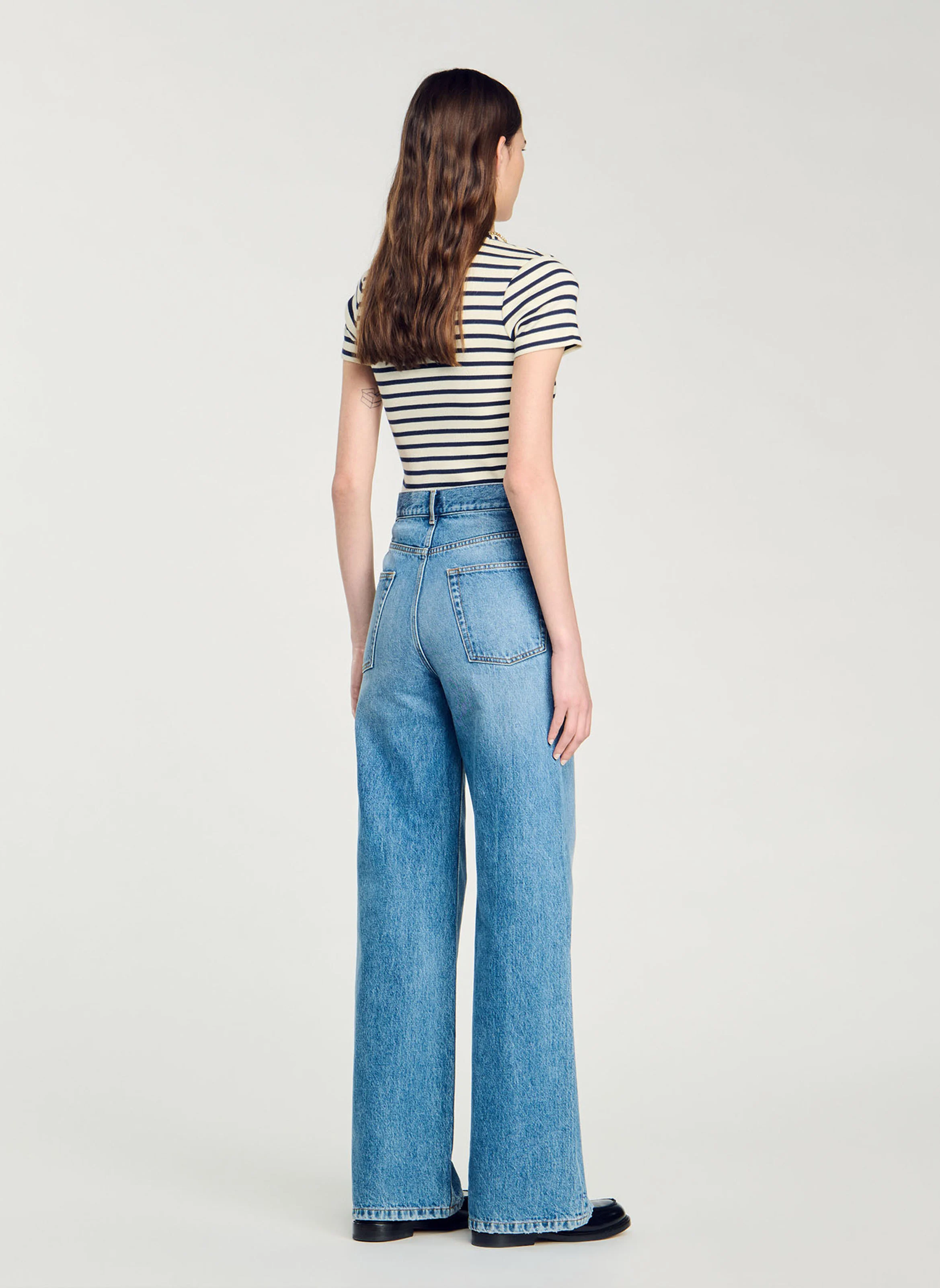 Jean flare en coton | Bleu