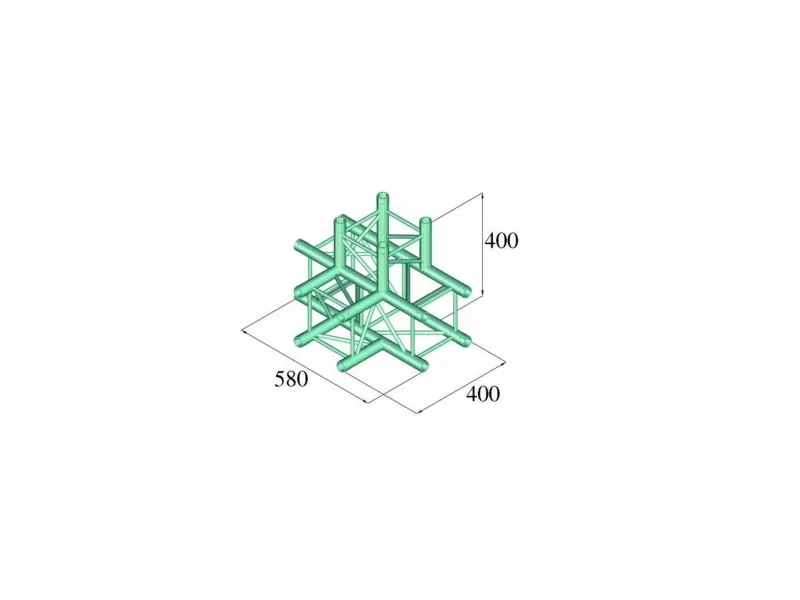 Alutruss DECOLOCK DQ4-PAT42 4-punkts traverse 4-vejs-hjørne 90 °