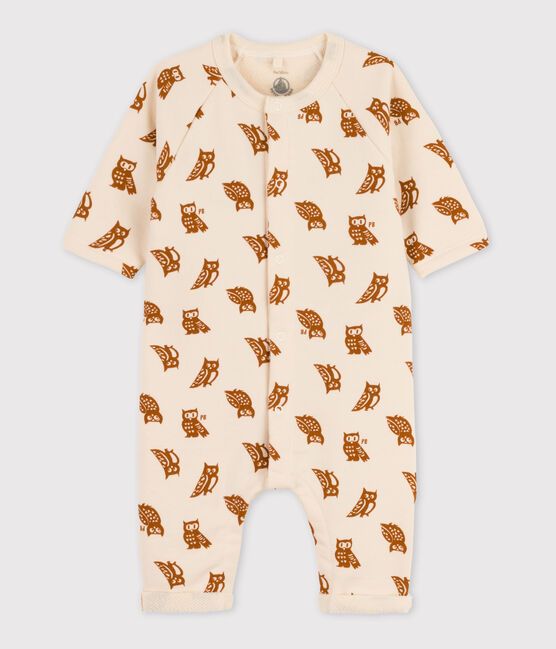 Combinaison longue imprimée hiboux bébé en coton