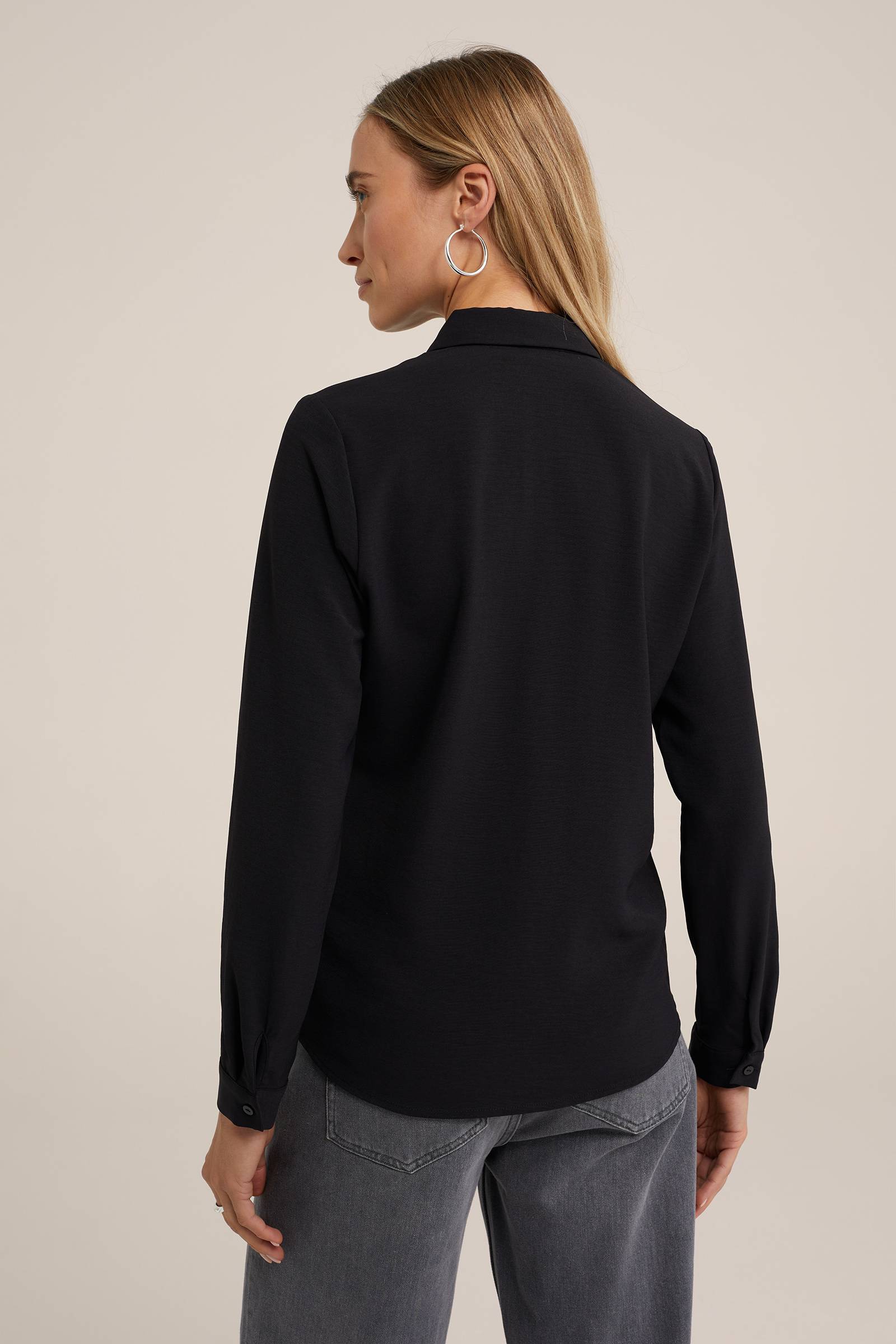 geweven blouse WE Fashion Zwart