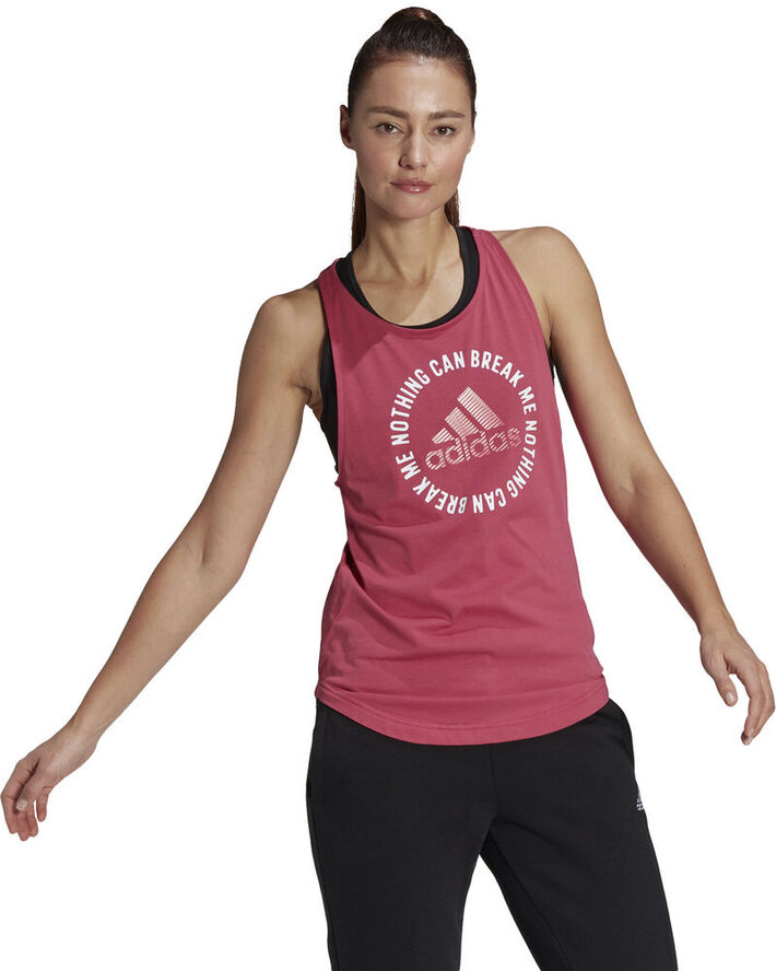 adidas AEROREADY Power Slogan Graphic tanktop Pink
