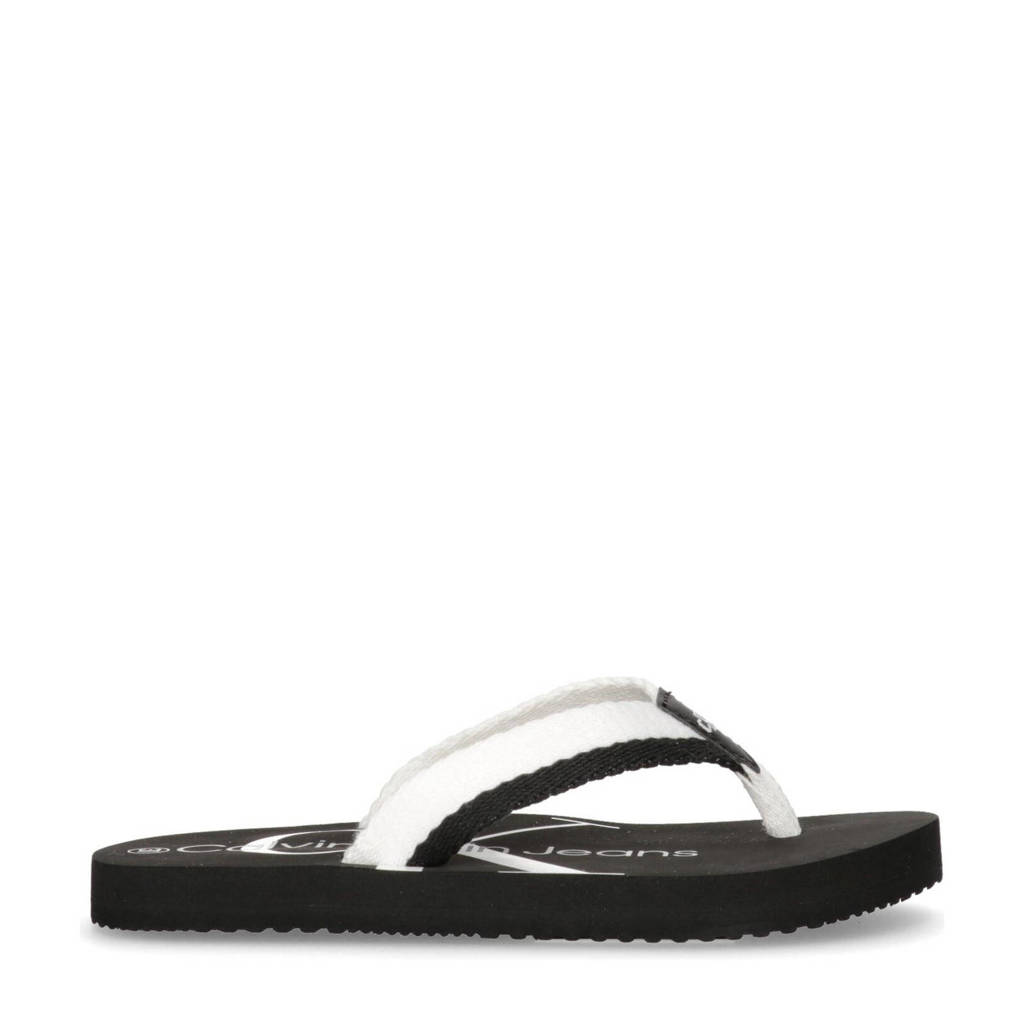 Calvin Klein teenslippers zwart/wit