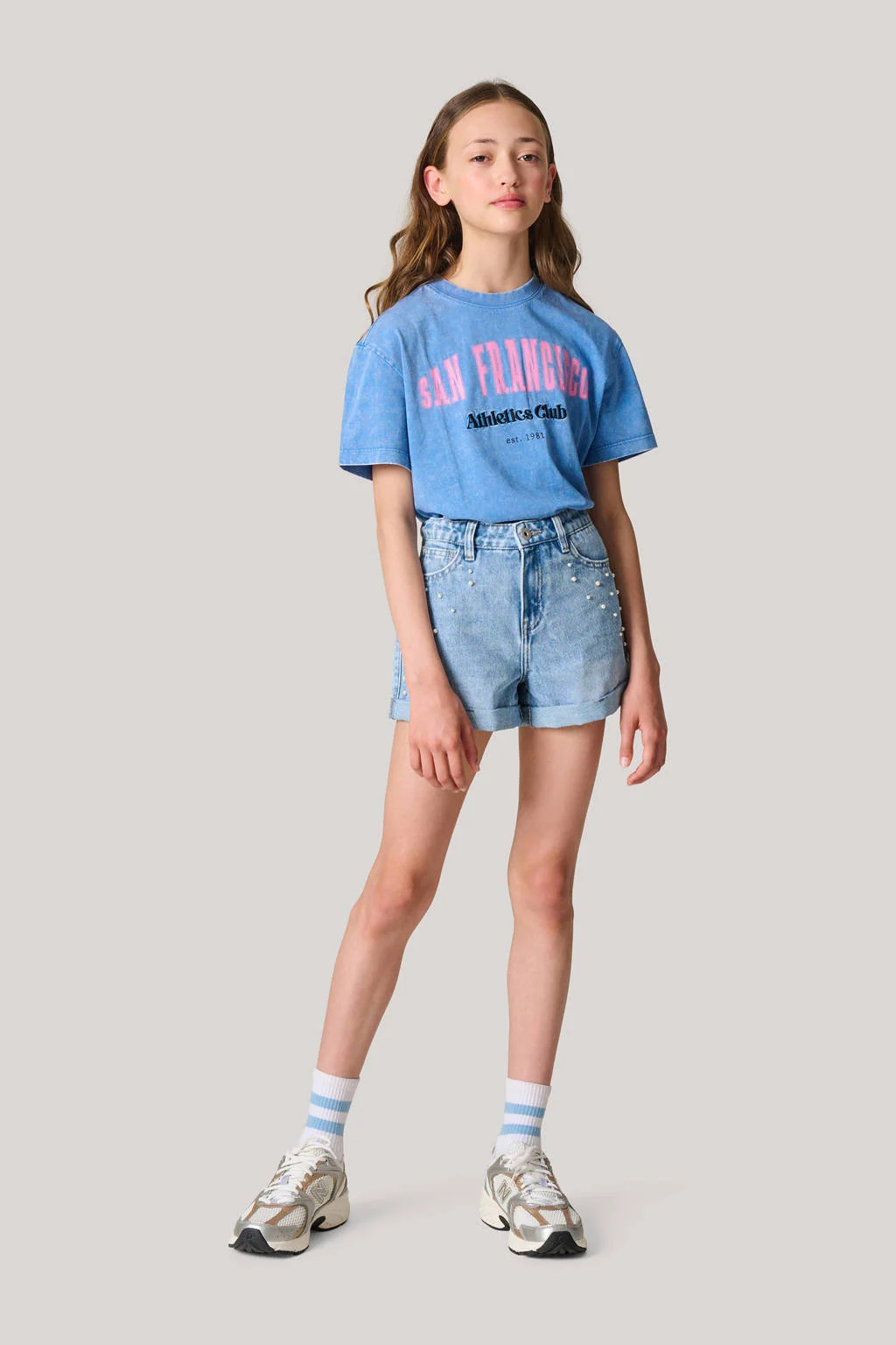Shoeby high waist regular fit denim short light blue denim