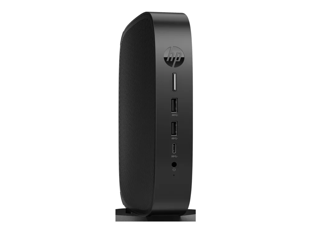 HP Elite t655 - Tynd klient - SFF 1 x Ryzen Embedded R2314 / op til 3.5 GHz - RAM 8 GB - flash 32 GB - eMMC - Radeon Graphics - Gigabit Ethernet, Bluetooth 5.2, IEEE 802.11ax (Wi-Fi 6) - HP ThinPro - skærm: ingen