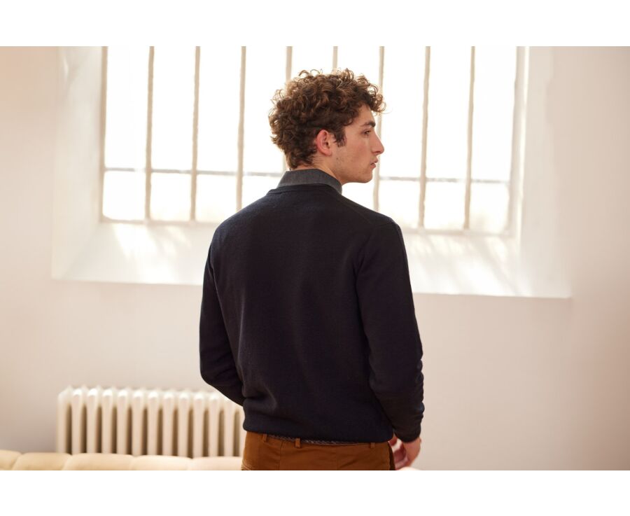 Pull col rond homme laine Noir - CONAN