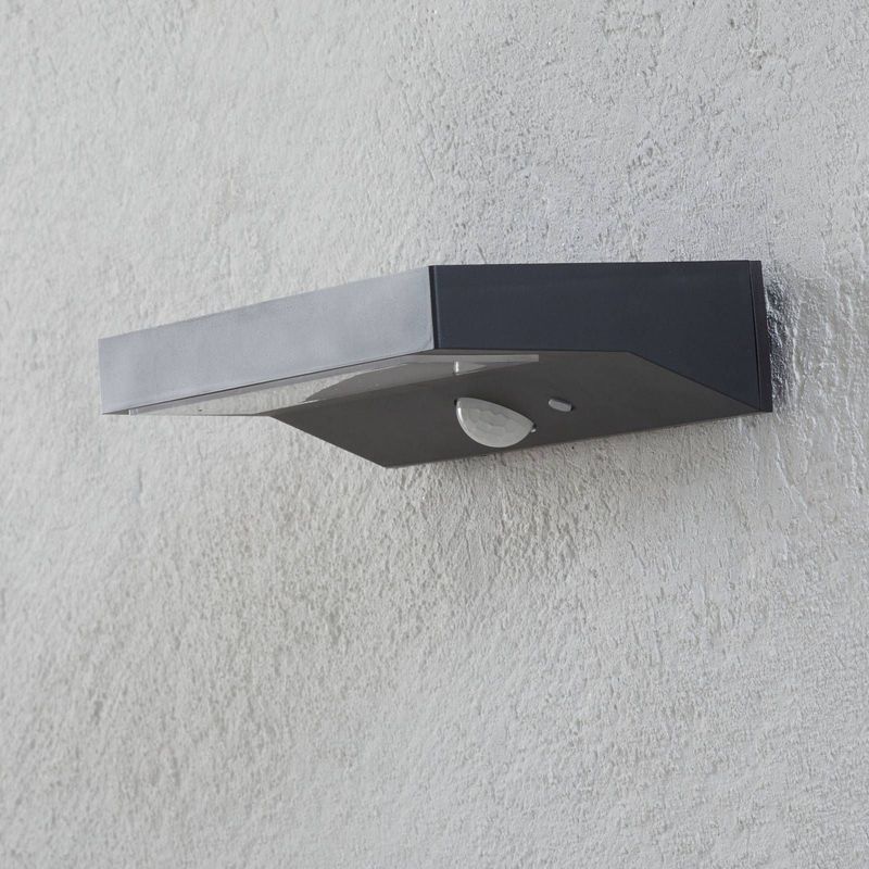 LED Wandlamp Maresia - Donkergrijs - Zonne-energie - Met Sensor