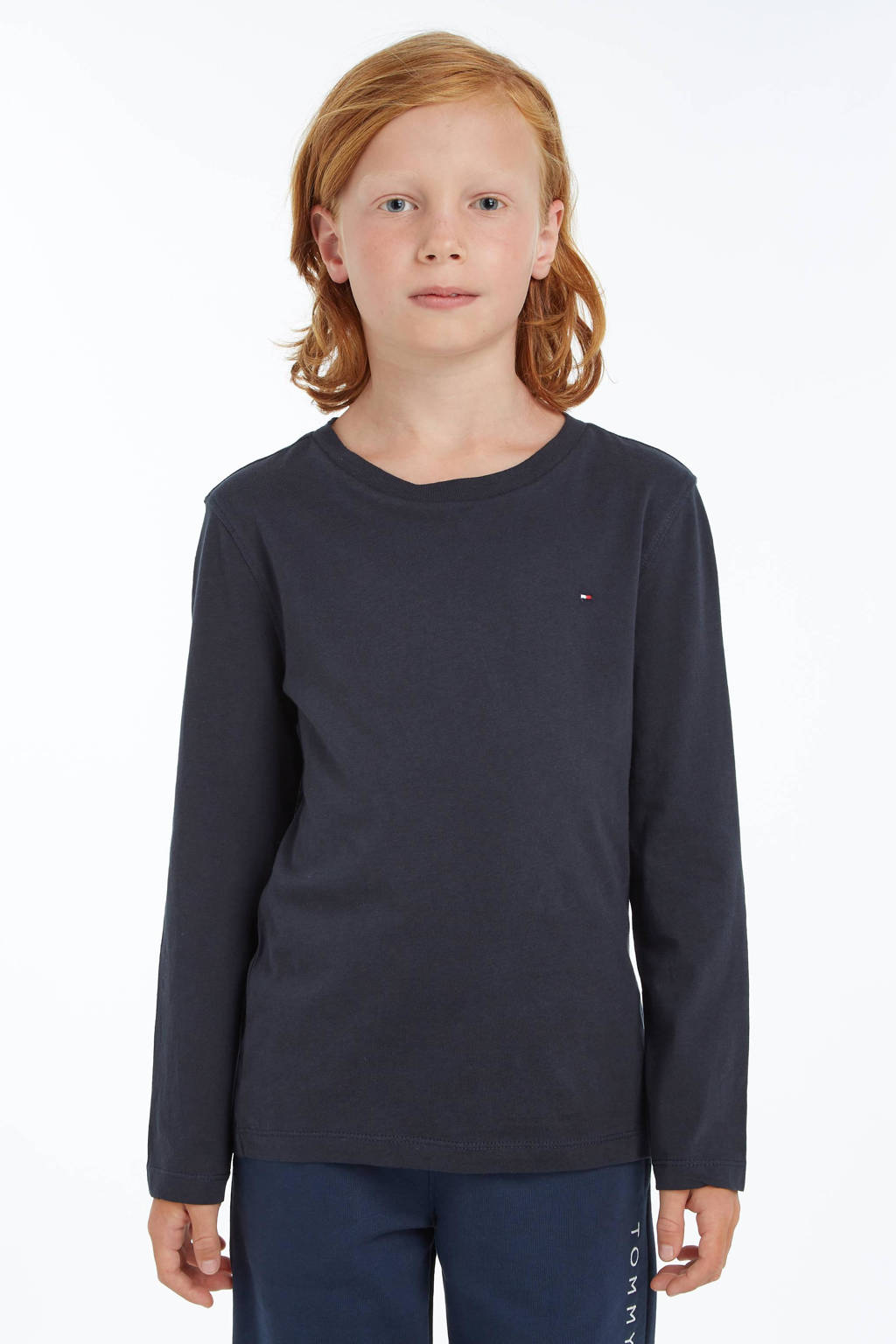 Tommy Hilfiger longsleeve van katoen donkerblauw