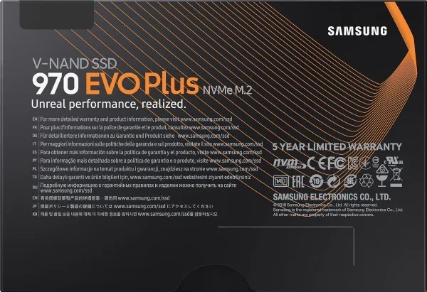 Samsung 970 EVO Plus MZ-V7S1T0BW - SSD - krypteret - 1 TB - intern - M.2 2280 - PCIe 3.0 x4 (NVMe) - buffer: 1 GB - 256-bit AES - TCG Opal Encryption