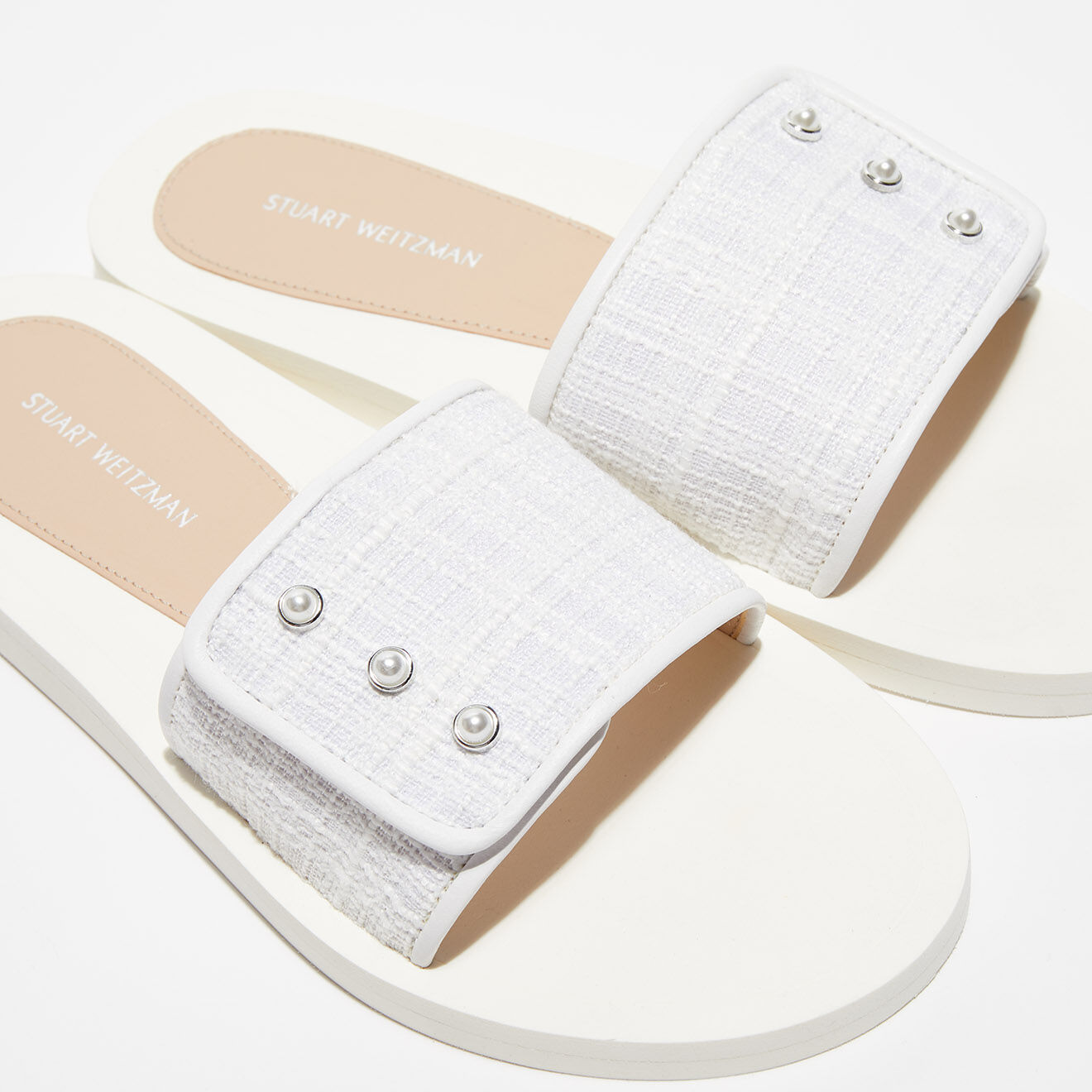 Stuart Weitzman Mules Allprls blanches