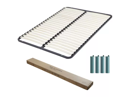 Sommier démontable + pieds 140x190 22 lattes - 44 lattes bois - Fabrication française