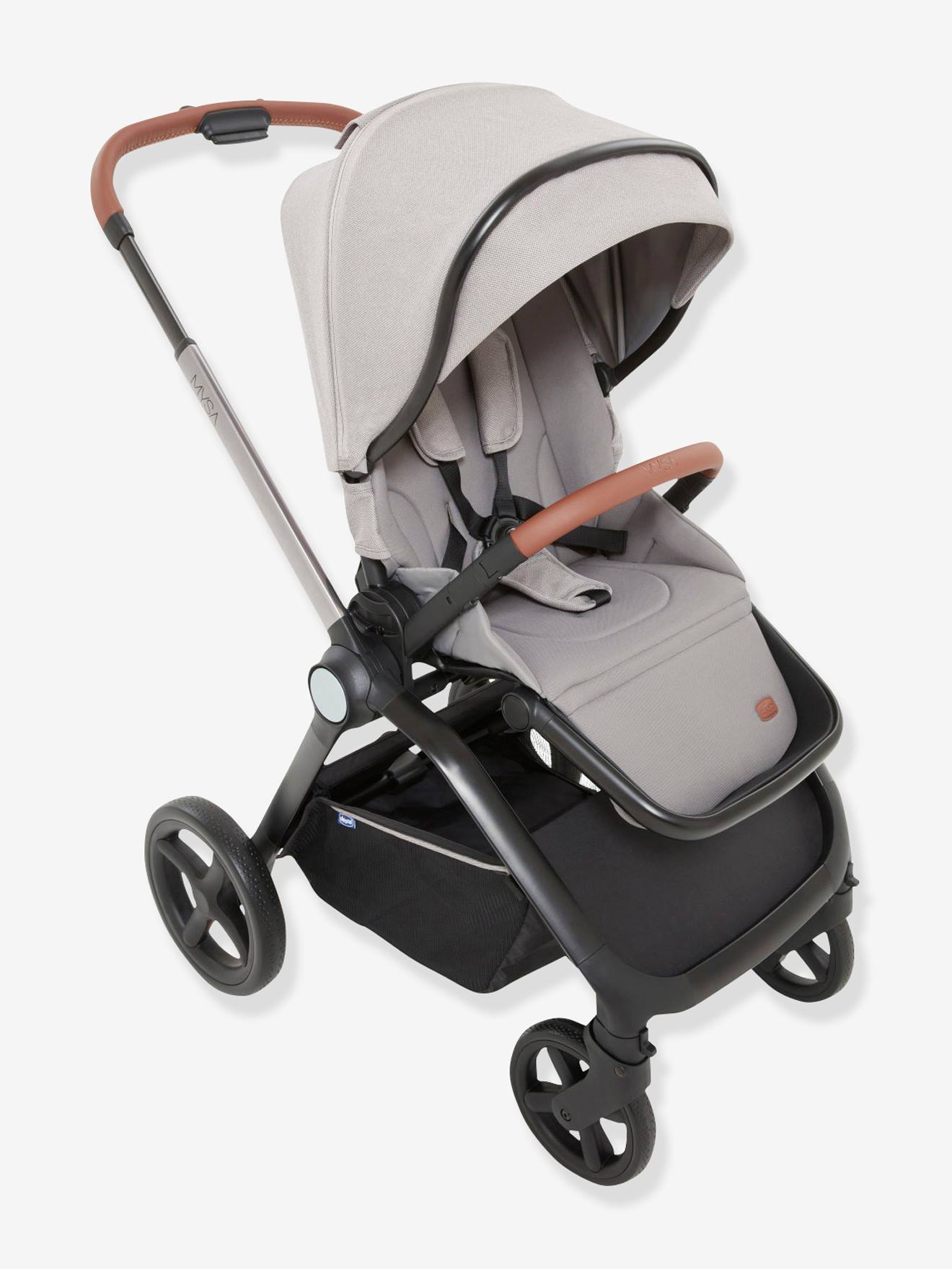 Carrinho de bebê Mysa Chicco, cinza