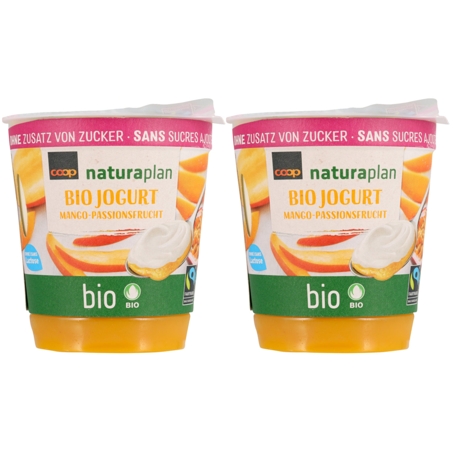 Naturaplan Bio Fairtrade Joghurt Mango Passionsfrucht ohne Zuckerzusatz 2x150g