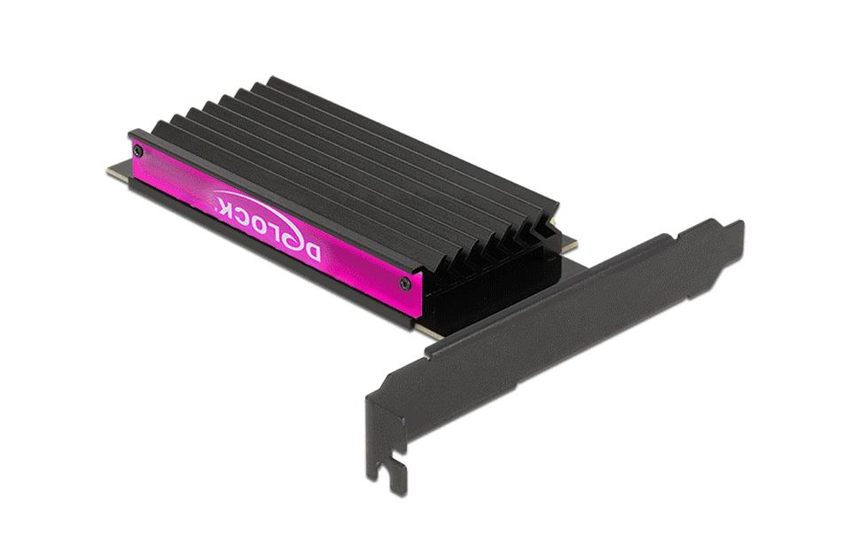 Host Bus Adapter PCIe x4 - M.2, NVMe, Key M, RGB-LEDPCI-Express x4 Schnittstellenkarte mit einem M.2-Slot und RGB-LED-Beleuchtung