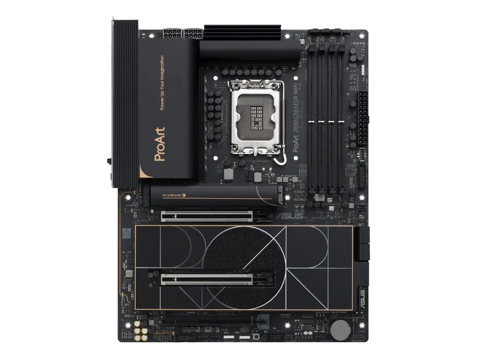 ASUS ProArt Z890-CREATOR WIFI - Bundkort - ATX - LGA1851 sokkel - Z890 Chipset - USB4, USB 3.2 Gen 2, USB-C 3.2 Gen 2x2, USB 3.2 Gen 1 - 10 Gigabit LAN, 2.5 Gigabit LAN, Bluetooth, Wi-Fi 7 - onboard grafik (CPU påkrævet) - HD Audio (8-kanaler)