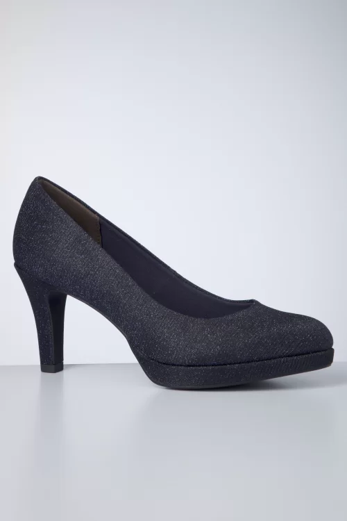 Tamaris Bernice Glam pumps in navy