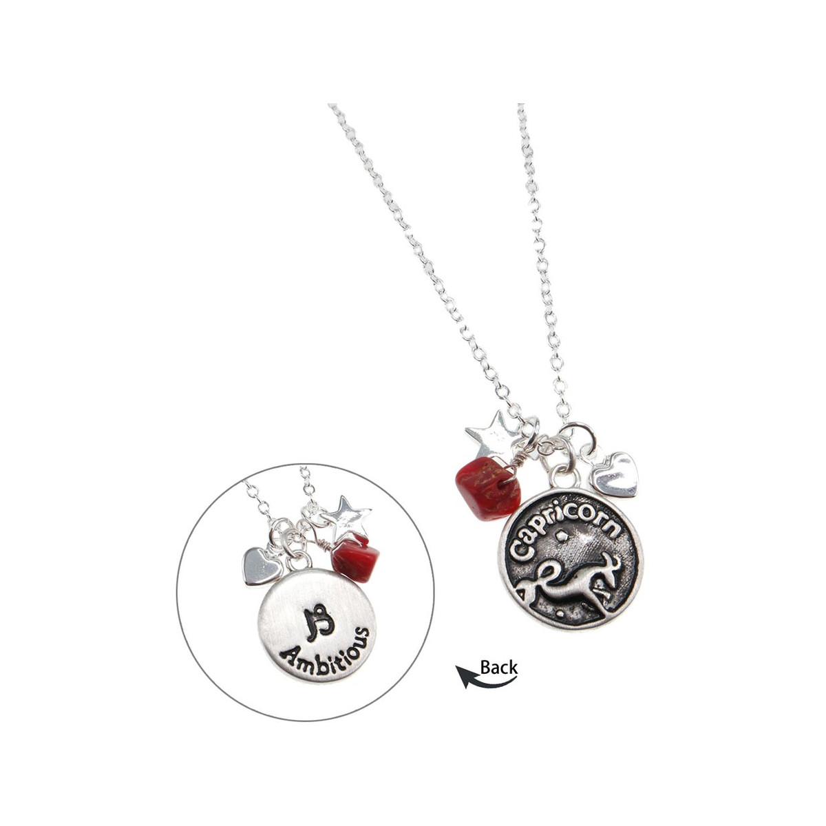 Collier laiton rhodié capricorne