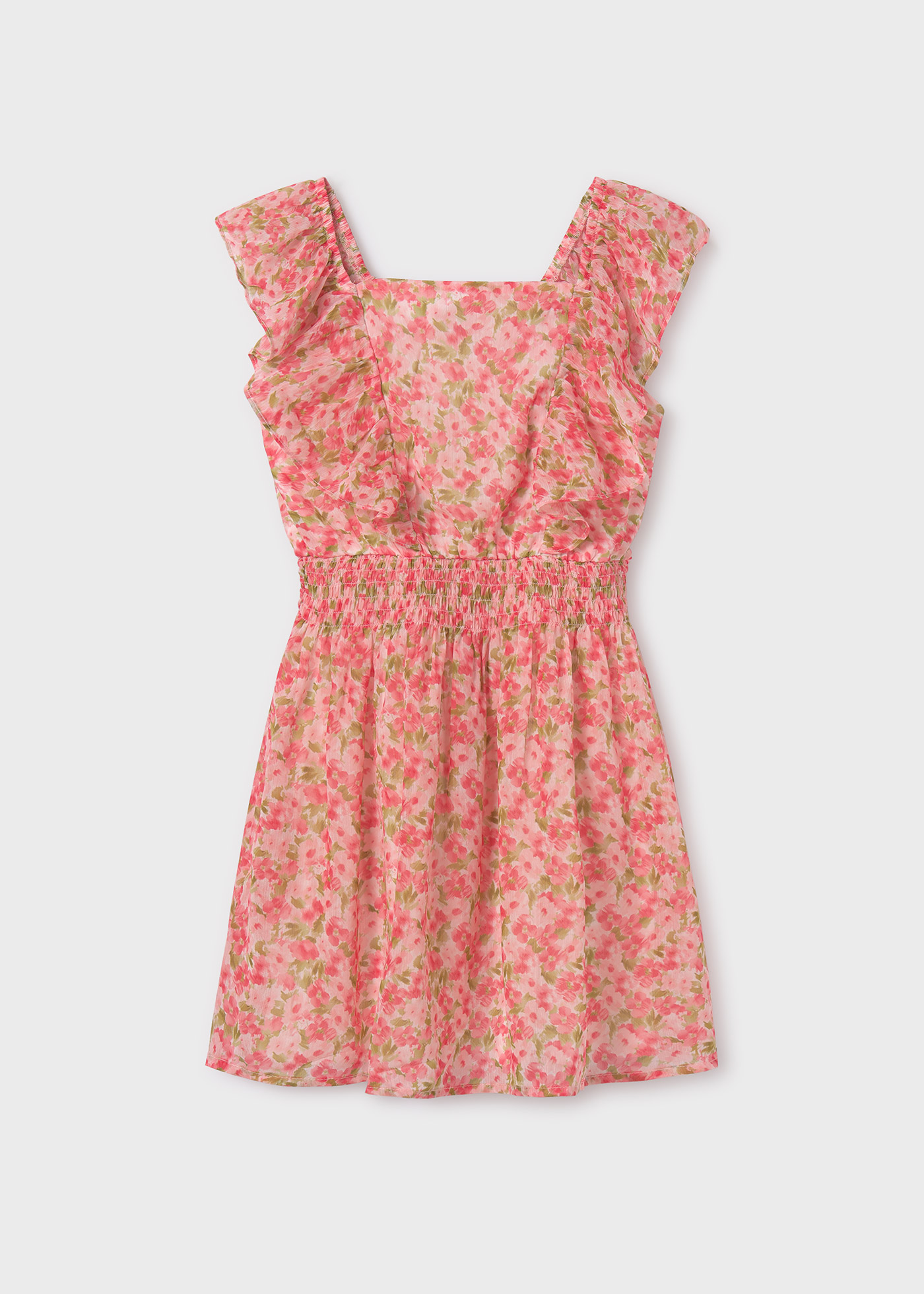 Vestido floral, vestido de musselina de algodão para menina, pistache