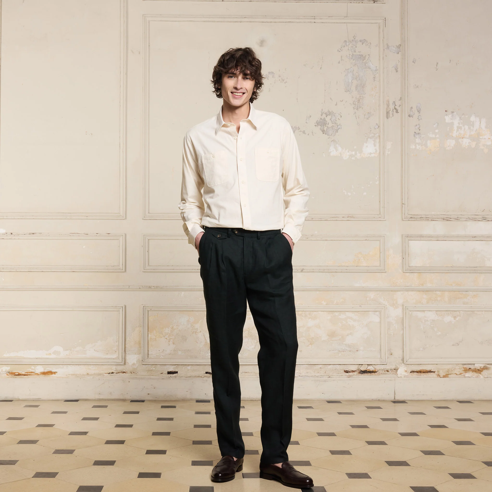 Ecru cotton shirt