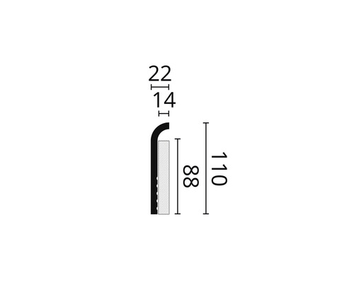 Afdekplint CBC 1 wit 1x 2 m 2,2x11,0 cm