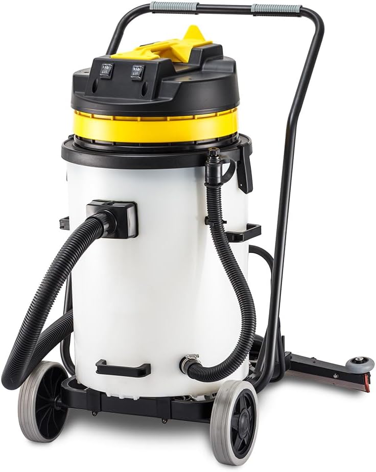 Nass und Trockensauger HL 60SB – Industriesauger, leistungsstarkes Saugsystem mit 2x1000W Motoren, 60L Fassungsvermögen, Schlauch & Wassersaugdüse - Reinigungsmaschine Boden