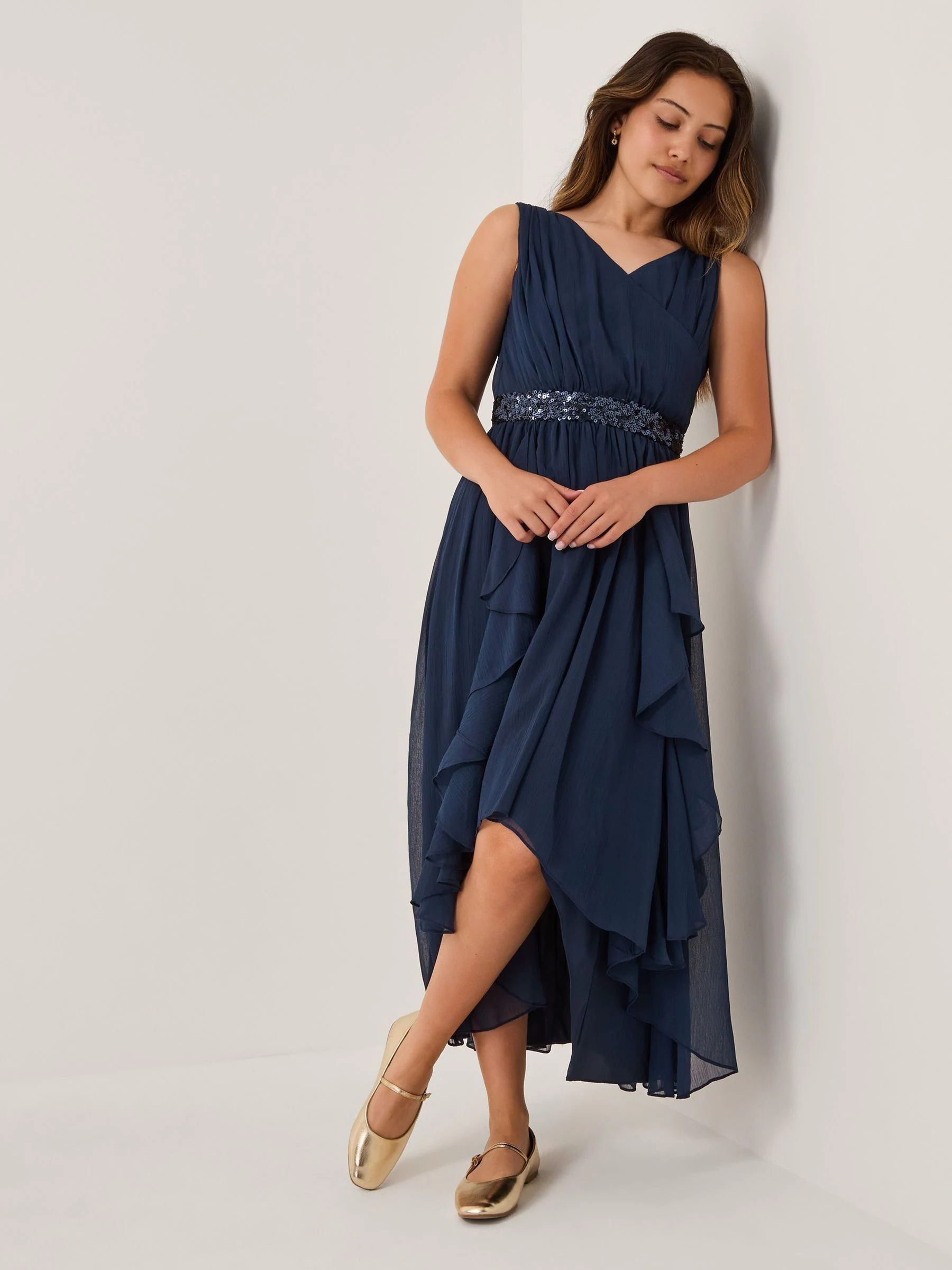 Monsoon Clemmie Sequin Chiffon Prom Dress