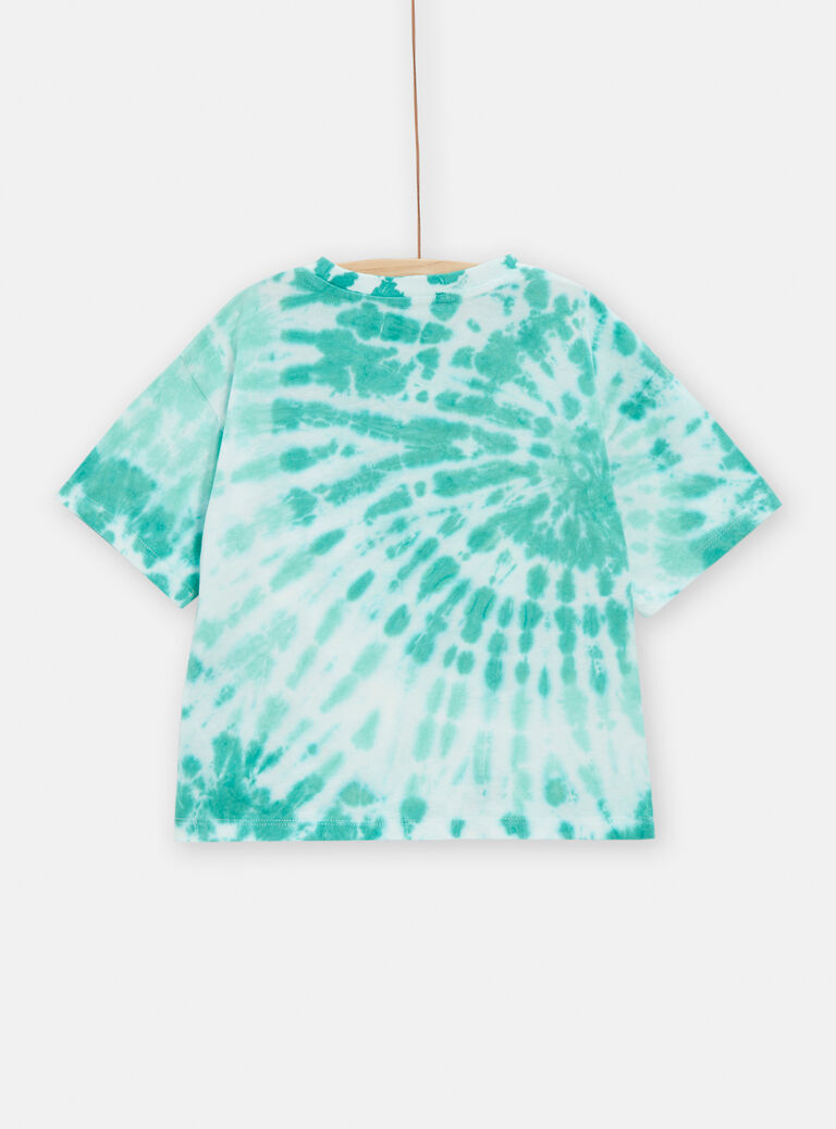 T-shirt tie and dye vert pour fille
