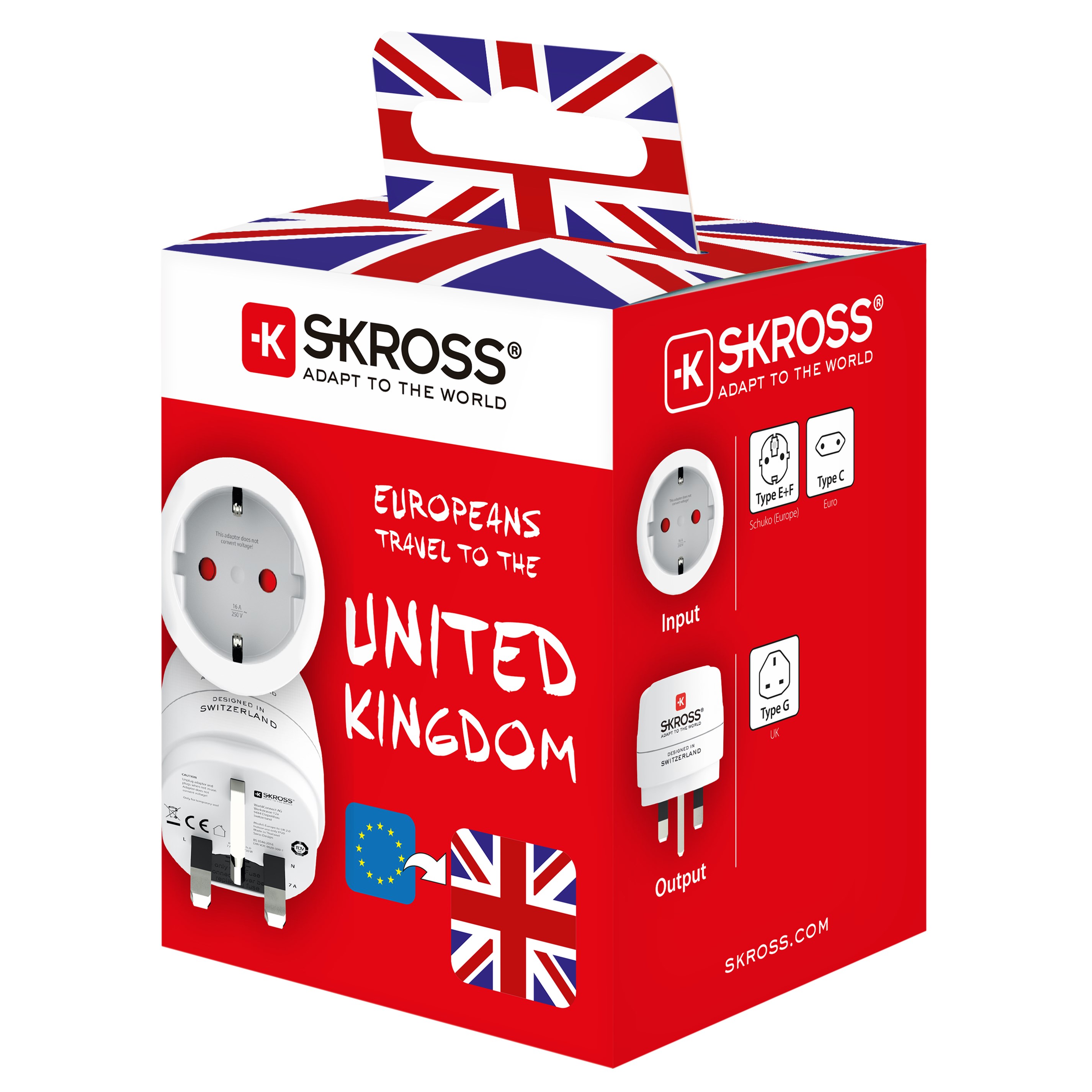 Skross Jordet reiseadapter Storbritannia
