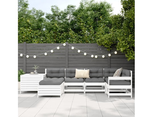 LES TENDANCES - Salon extérieur Salon de jardin-blanc-6 places-62x70.5-474865