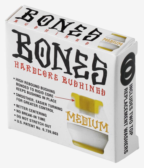 Bones Hardcore-Medium Lenkgummi inkl. Washer (white yellow) 91A