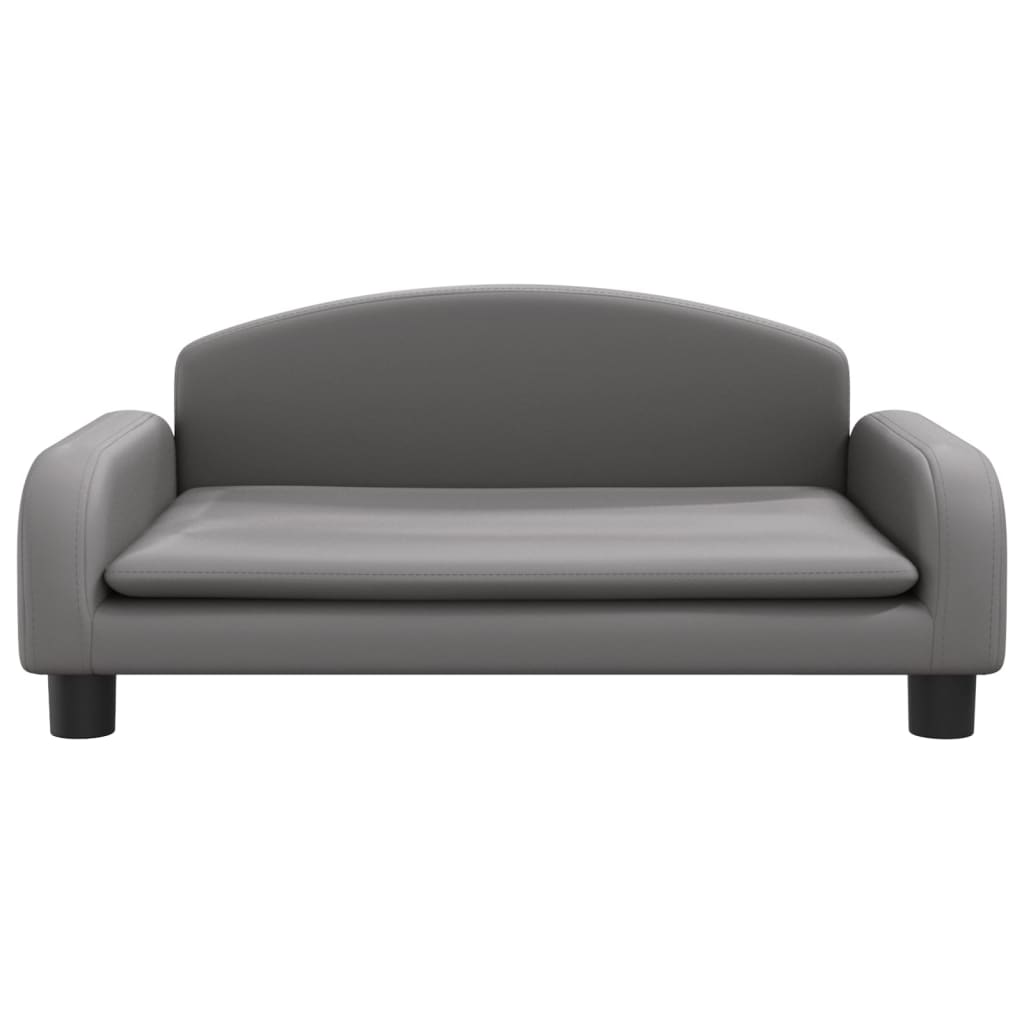Cama para cães vidaXL em couro sintético, cinza, 50x40x30 cm