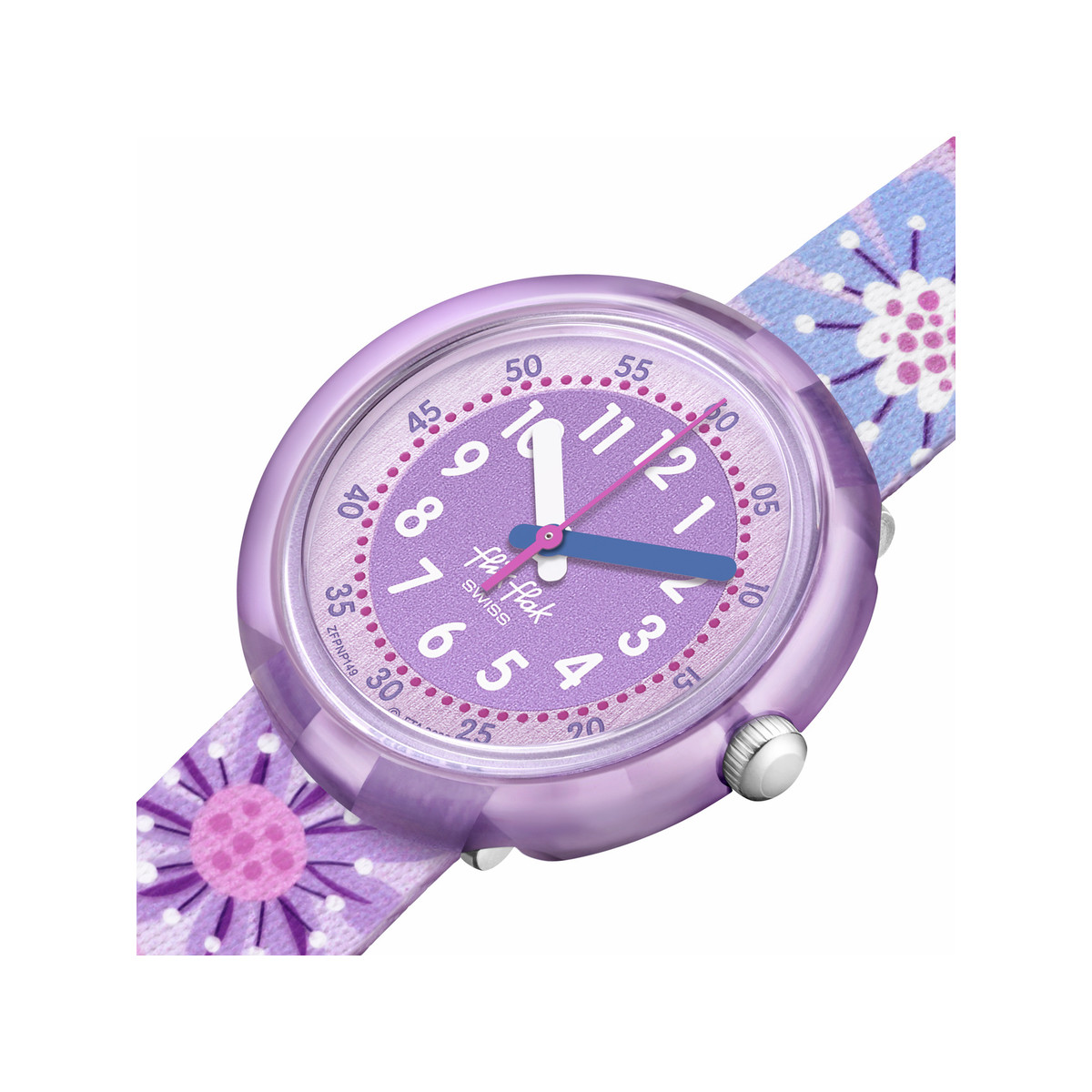 Montre FLIK FLAK Organized Chaos Flower Chaos enfant bracelet pet recyclé violet