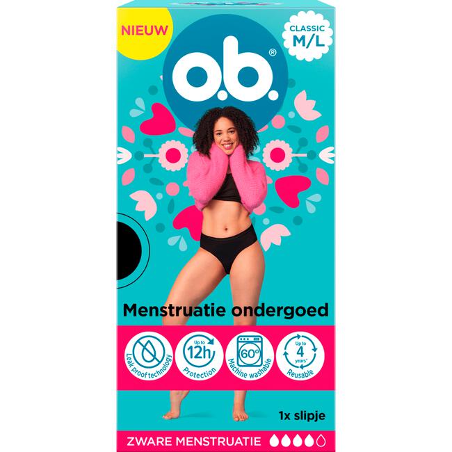 o.b.® Herbruikbaar Menstruatie Ondergoed Zwart M/L