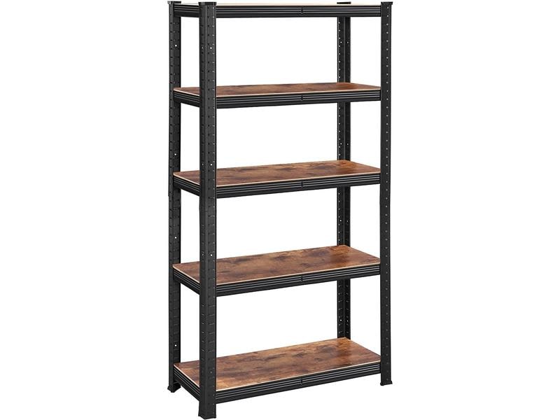 Songmics Regal Industrial 150 x 75 cm, MDF Standregal mit fünf höhenverstellbaren Ablagen