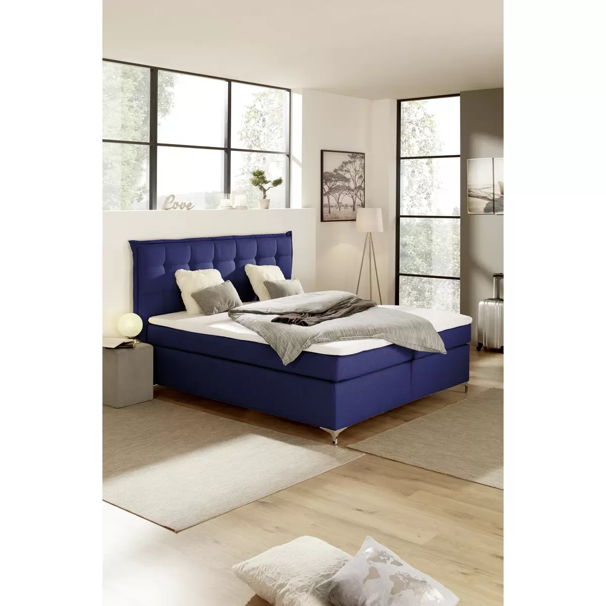 Boxspringbett Fabio 180 x 200 Blau