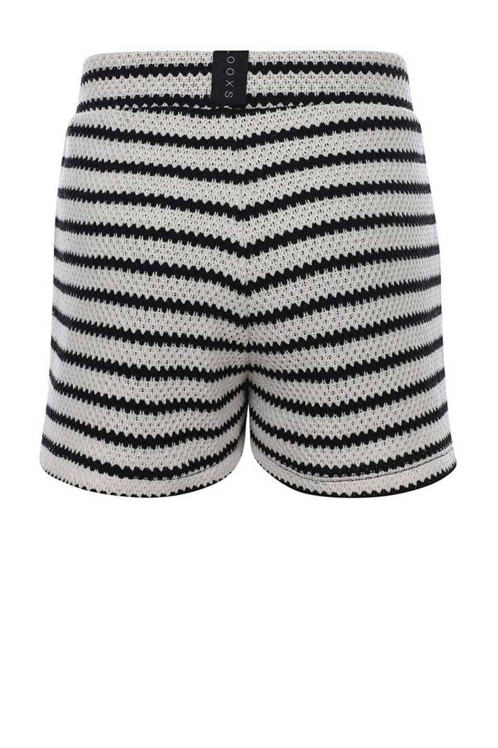 LOOXS gestreepte casual short ecru/zwart