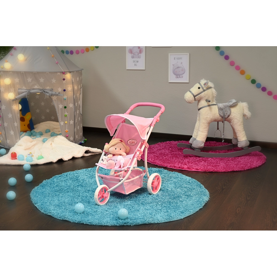 knorr toys® Puppenbuggy Jogger Lio - Princess white rose rosa